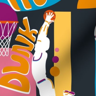 Basketball Graffiti- Retro Colorful Sport- Large Scale