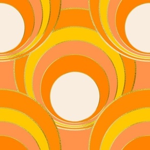 Orange 70s mod circles pattern - Disco Dreams collection