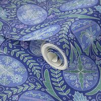 Medium Pysanky Maximalist Floral - Periwinkle and Royal Blue