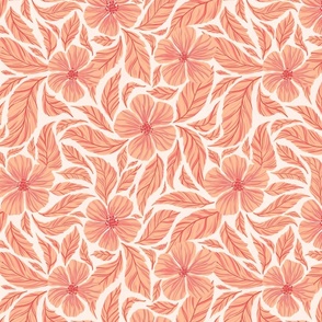 12" Peach Fuzz Florals - Light Pink Peach Flowers