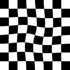 Black and White Checks / Wavy Black and White Checkerboard