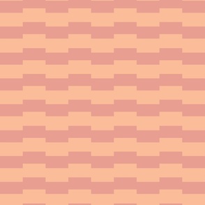 Offset Horizontal Stripes Block Print in dusty pink, and fuzzy peach 