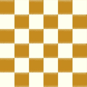 Misty Retro Check- Yellow Mustard Ivory Checkerboard- Large Scale