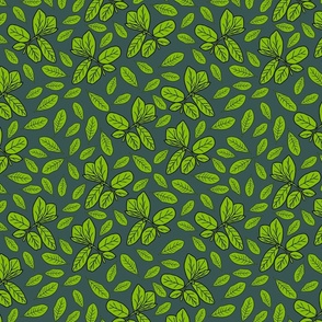 leaves on olive green (small)