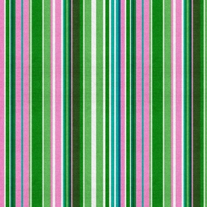 Vintage Preppy Sporty Stripe in pink and green 