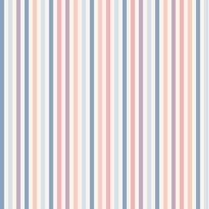 Small// Simple minimal stripes in lilac, coastal blue, white, peach, pink and light blue