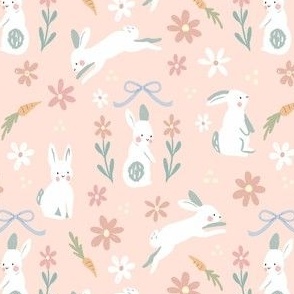 Bunny Fun Easter Floral in Peach