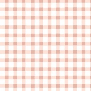 Playful Gingham Easter in peach  and white