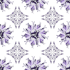 Callista ~ Lilac and Grape Inky Floral