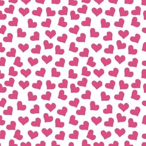 Hearts in pink | Medium Version | Cute, small, pink hearts on white 