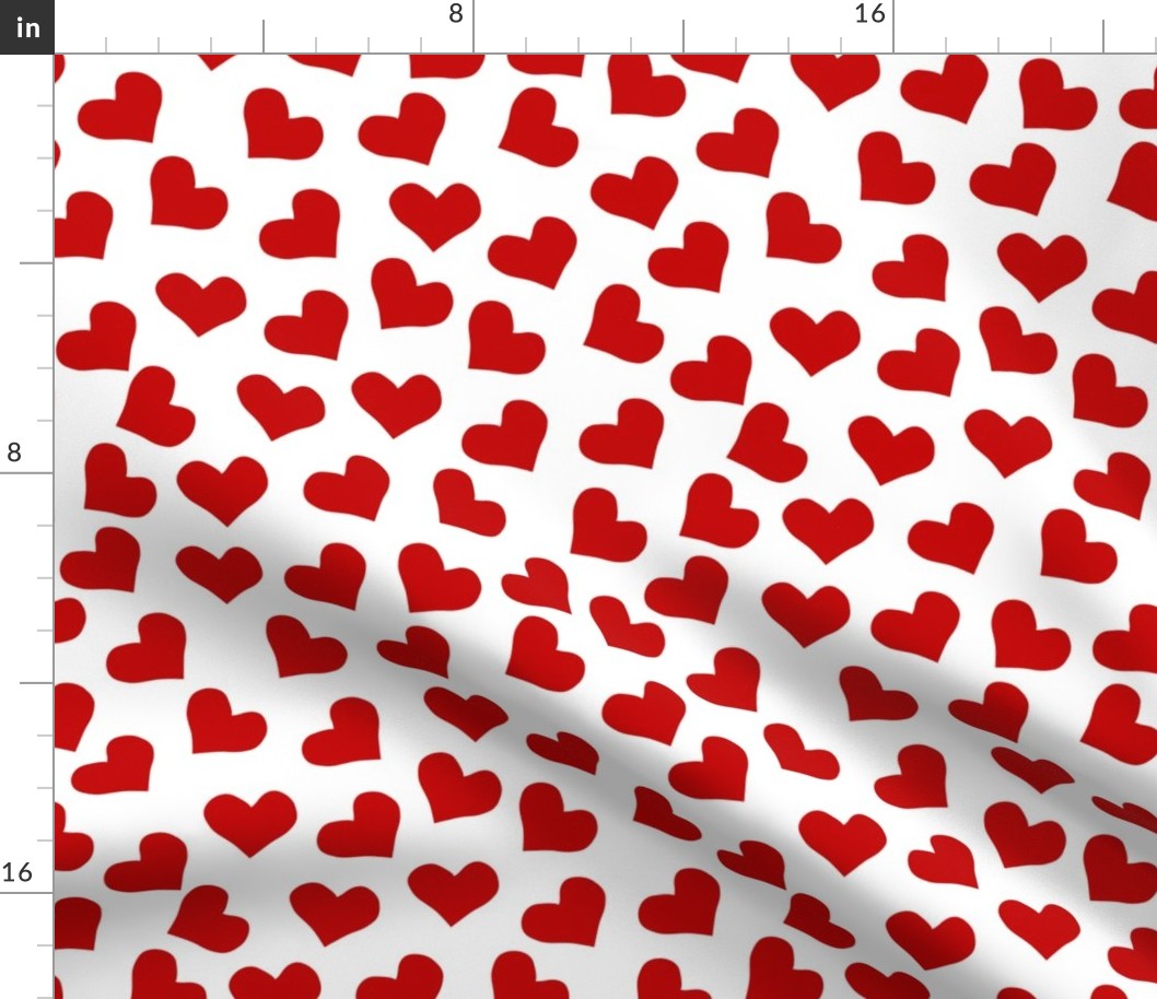 Hearts in red | Medium Version | Cute, small, red hearts on white 