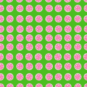Pickleball Polka Dots Pink and Green
