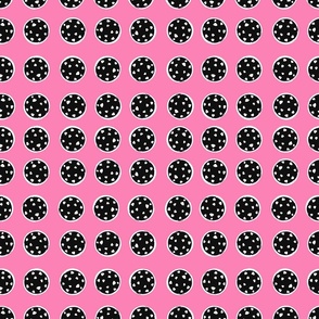 Pickleball Polka Dots Pink and Black 