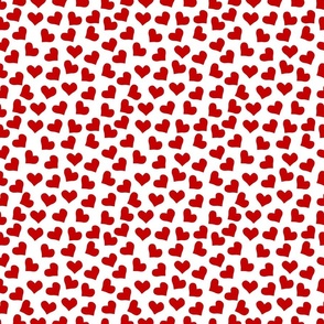 Hearts in red | Small Version | Cute, small, red hearts on white 