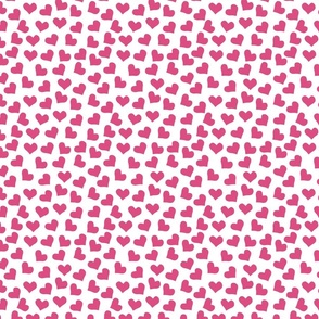 Hearts in pink | Small Version | Cute, small, pink hearts on white 