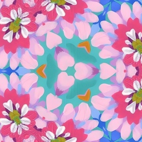 Preppy white, pink and purple daisies acrylic paint8ng