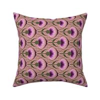 Art Nouveau Scottish Thistle in Pink (small size, sideways)