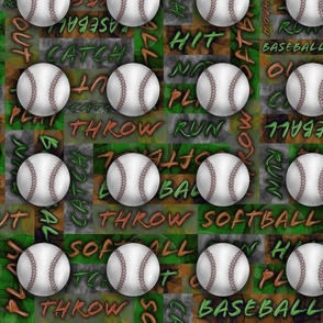 Play Ball - Green and Orange - with Baseball