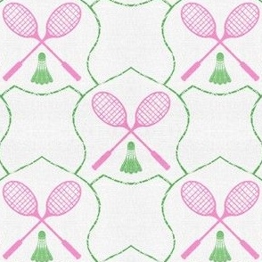Badminton Crest in Preppy Pink and Green