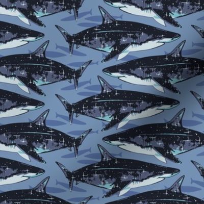 Space Sharks in Blue