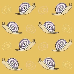 Illustrated Snail and Swirls Pattern