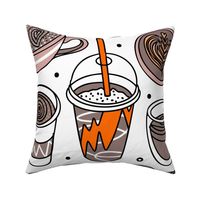 coffee bean mug cup memphis seamless pattern white background wallpaper download