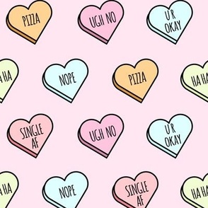 Sassy & Sarcastic Candy Heart Pattern on Pink