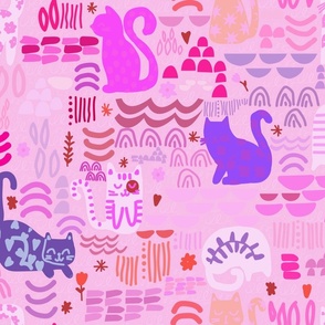 Pink cats pattern