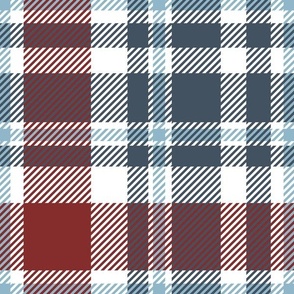 Patriotic Plaid in Rust Red, Denim, and Baby Blue for Home Decor and Interiors