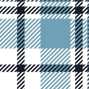 Navy, Denim, and Baby Blue Plaid Pattern in Medium Scale for Kids or Nursery