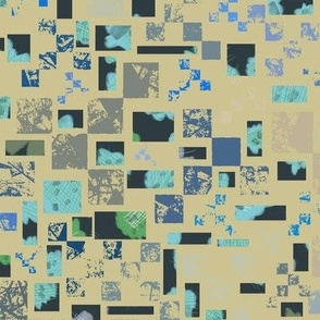 Abstract blue and green squares