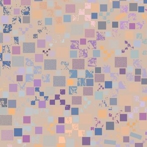 Abstract purple and yellow squares