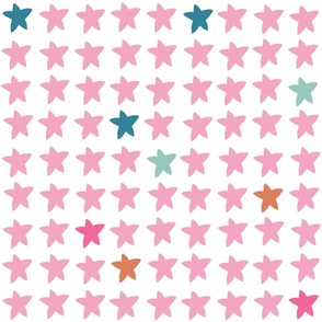 Pink and teal star pattern