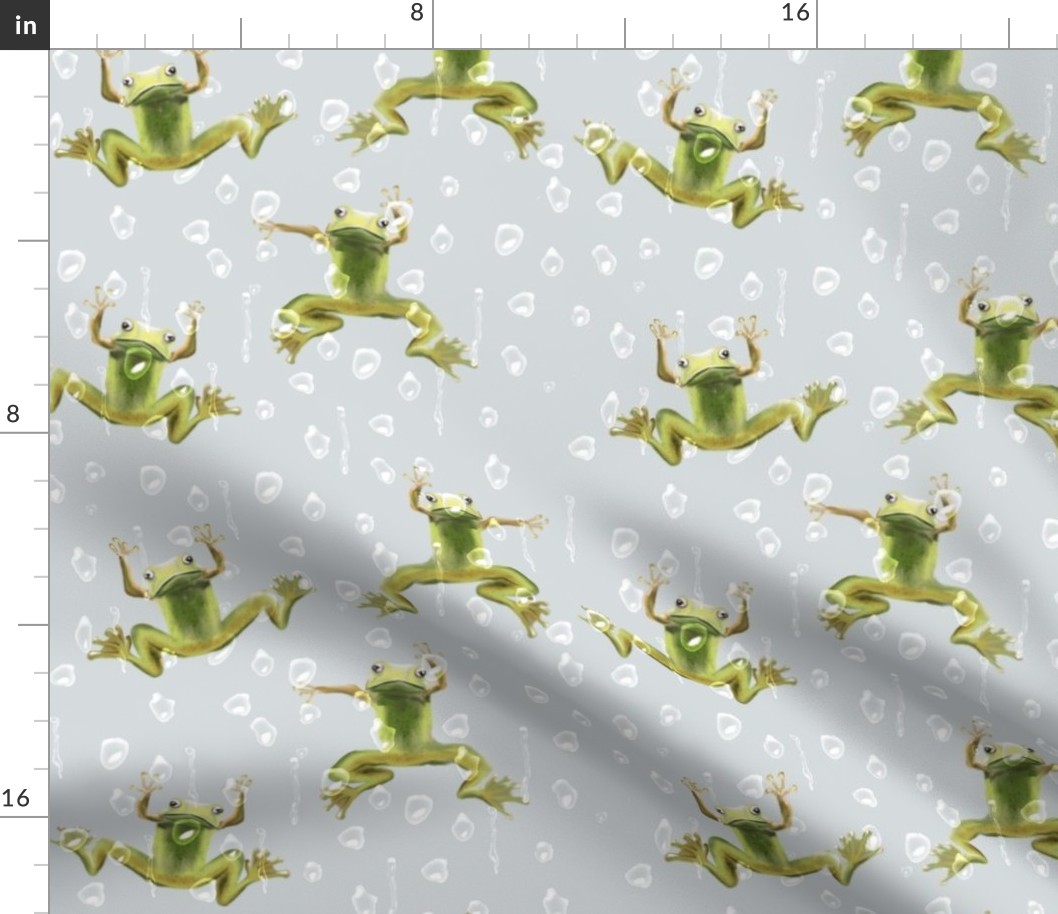 [Medium] Frogs on a window with rain