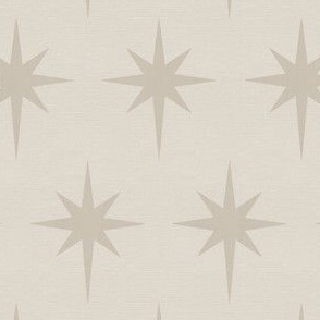 Preppy light gray beige stars on an off white background