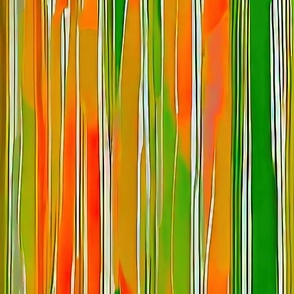 vertical orange and green abstract stripes