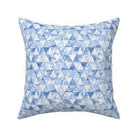 Triangular Marbled Tiles in Light Blue - Small Scale - Geometric Marbling Triangles Faux Textures modern