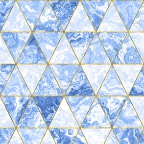 Triangular Marbled Tiles in Light Blue - Large Scale - Geometric Marbling Triangles Faux Textures modern beach