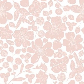  All Over Pressed Flower Silhouette -8x8 Neutral Peachy Pink