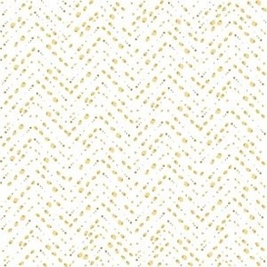 Gold and White Zig Zag / Herringbone / Medium