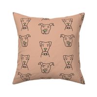 Large Dog Inspired Begging Faces Print in Peach Orange