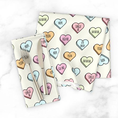 Sassy & Sarcastic Candy Heart Pattern on Cream