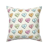 Sassy & Sarcastic Candy Heart Pattern on Cream