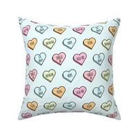 Sassy & Sarcastic Candy Heart Pattern on Blue