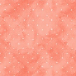 Peach Pink Watercolor Polka Dots