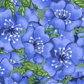Bright Royal Blue Flower Garden (medium)