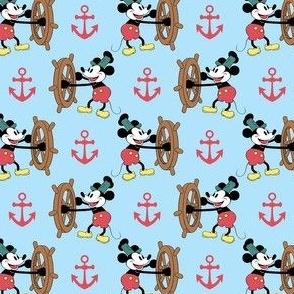Smaller Steamboat Willie Nautical Mouse Blue