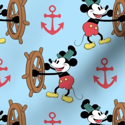 Bigger Steamboat Willie Nautical Mouse Blue