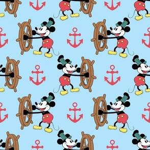 Bigger Steamboat Willie Nautical Mouse Blue