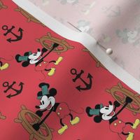 Smaller Steamboat Willie Nautical Mouse in Red